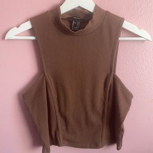 Ribbed Mock Neck Crop Top
